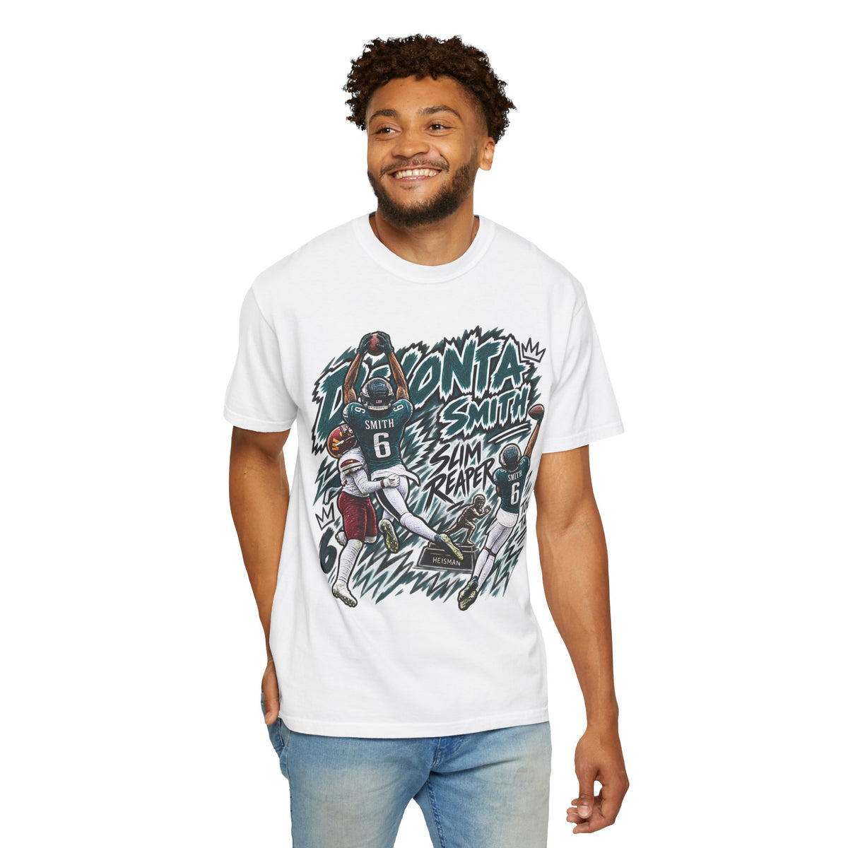 Devonta Smith, SLIM REAPER Graphic T-Shirt - Sunday Standouts Sketch Series