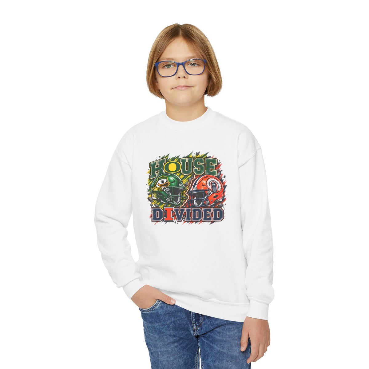 YOUTH House Divided Crewneck Sweatshirt – Illinois vs Oregon