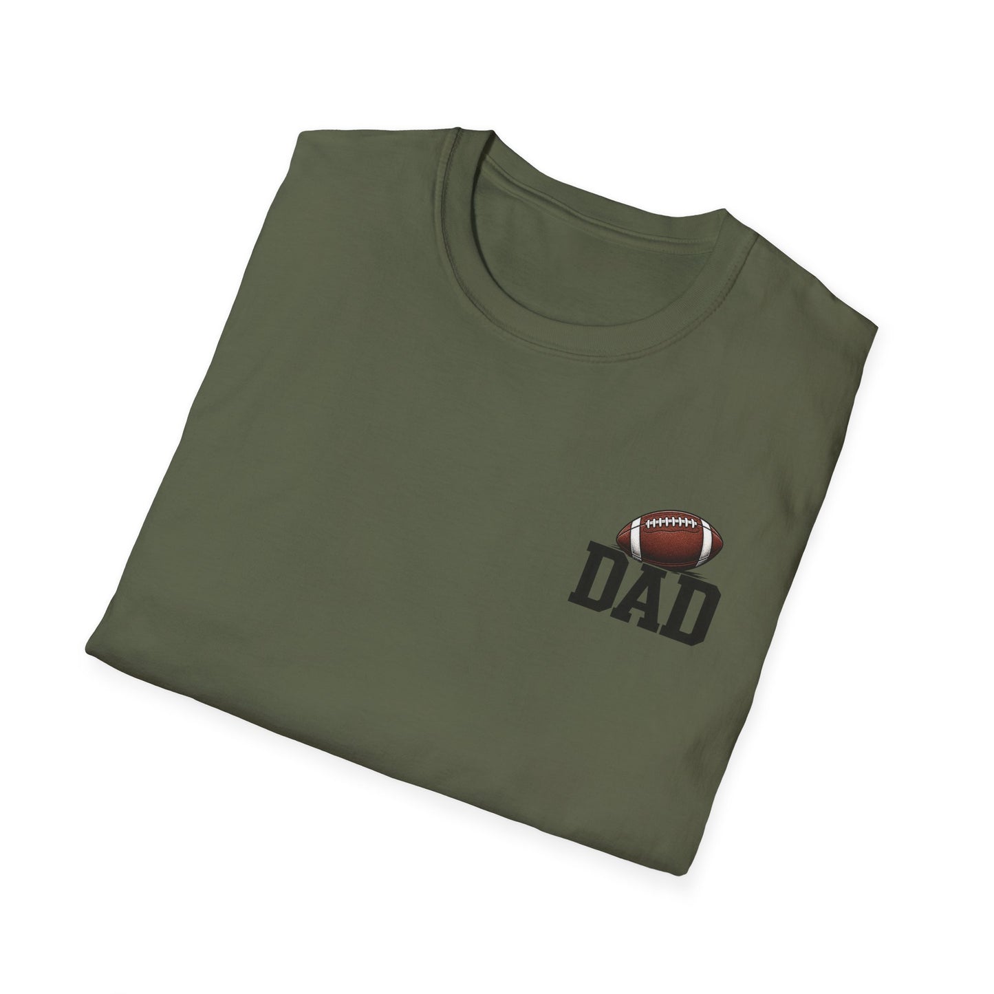 Football Dad T‑Shirt — 'DAD' with Football Chest Print