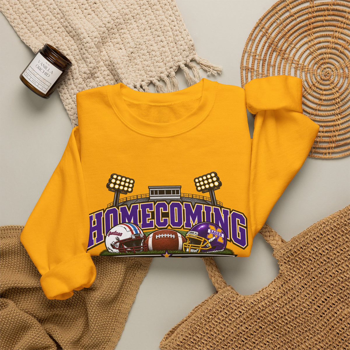 Homecoming 2026 Crewneck Sweatshirt — Football Stadium Design