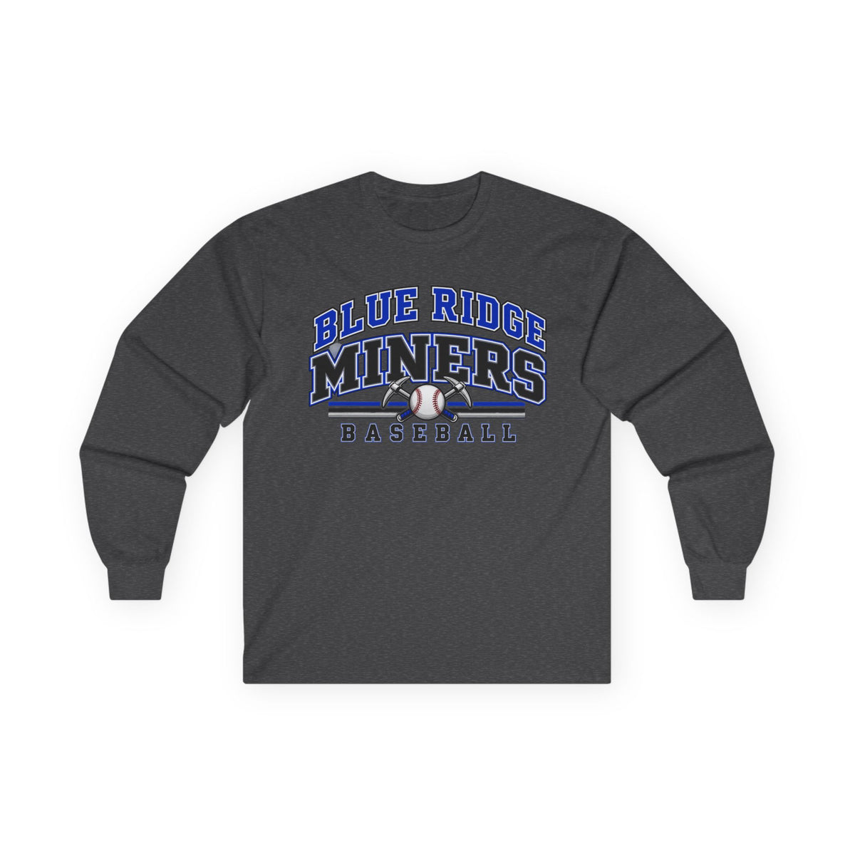 Blue Ridge Miners Baseball Long Sleeve Tee - Gildan Cotton Tee with Graphic Gameday Design