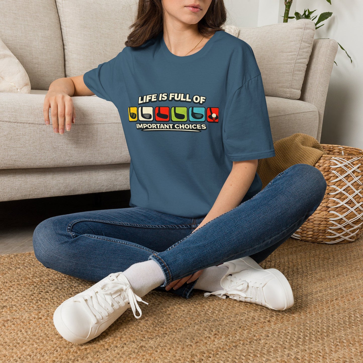 T‑Shirt — "Life Is Full Of Important Choices" Retro Game Controller Graphic