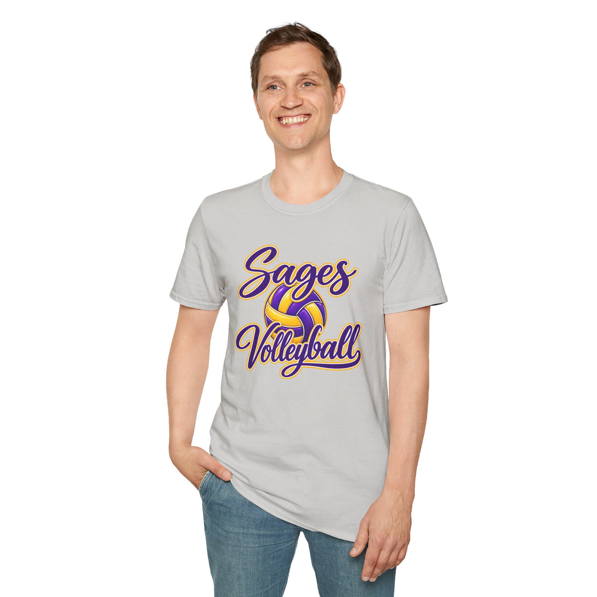 Sages Volleyball T-Shirt — Purple & Gold Team Tee