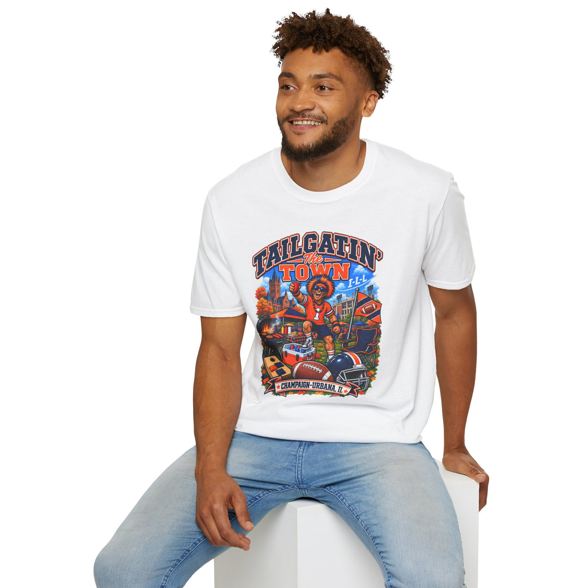 Tailgatin' the Town - ILLINOIS EDITION - College Game Day Tailgate Tee