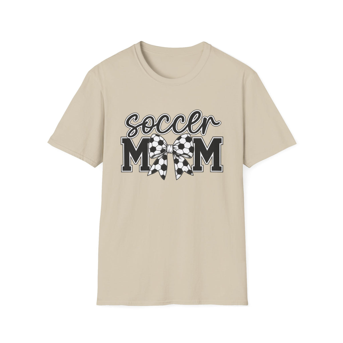 Soccer Mom T-Shirt — Leopard Bow Soccer Ball Design