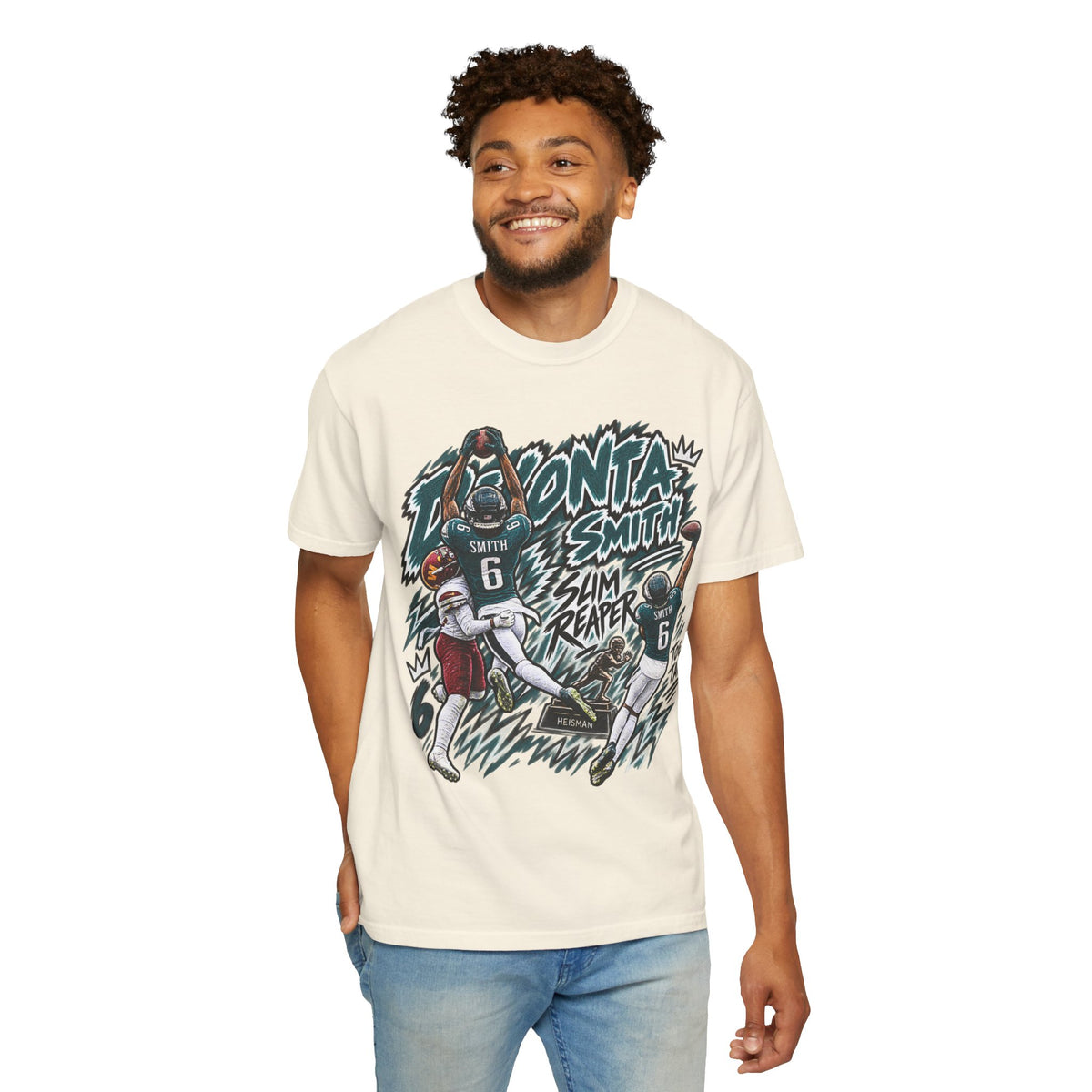 Devonta Smith, SLIM REAPER Graphic T-Shirt - Sunday Standouts Sketch Series