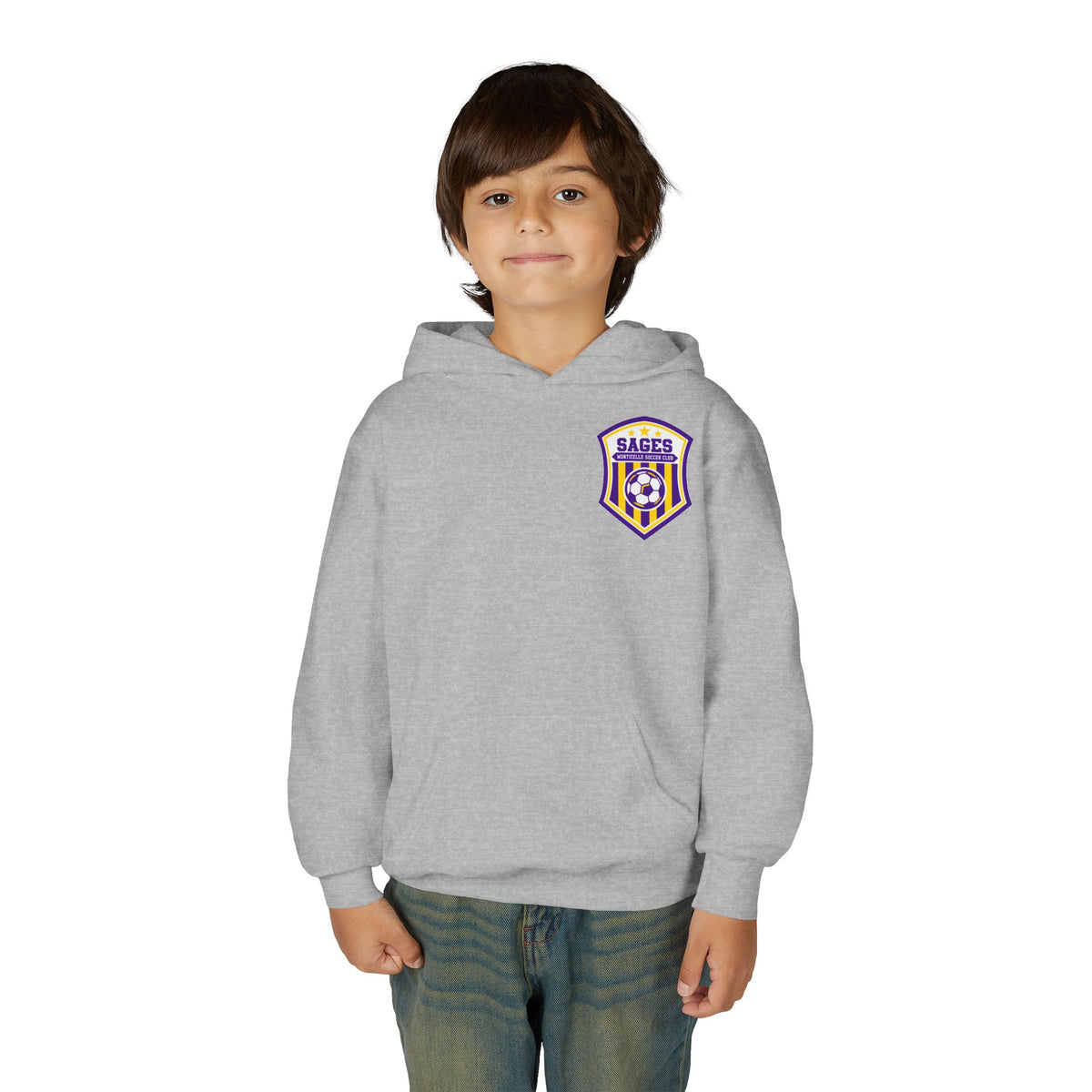 YOUTH Monticello Soccer Club Crest Hoodie - Youth Hooded Sweatshirt
