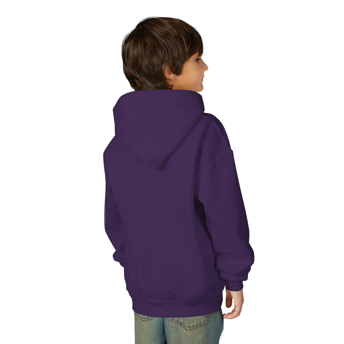 YOUTH Sages Soccer Hoodie — Purple & Gold Flame Graphic Sweatshirt with Hood