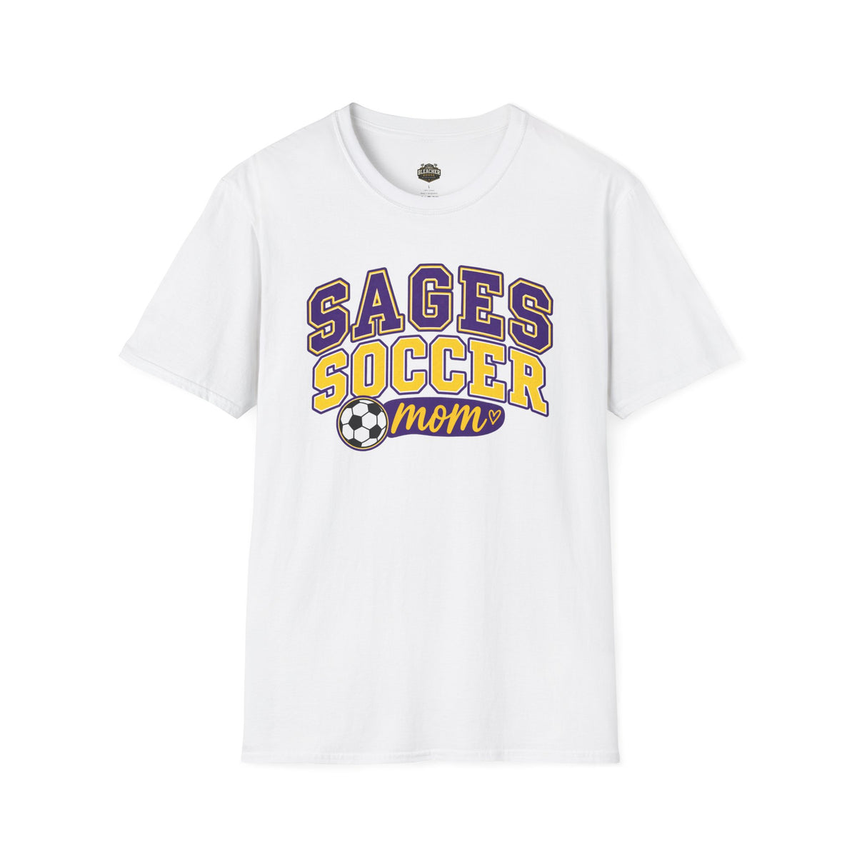 Sages Soccer Mom T‑Shirt — Purple & Gold Team Spirit Tee