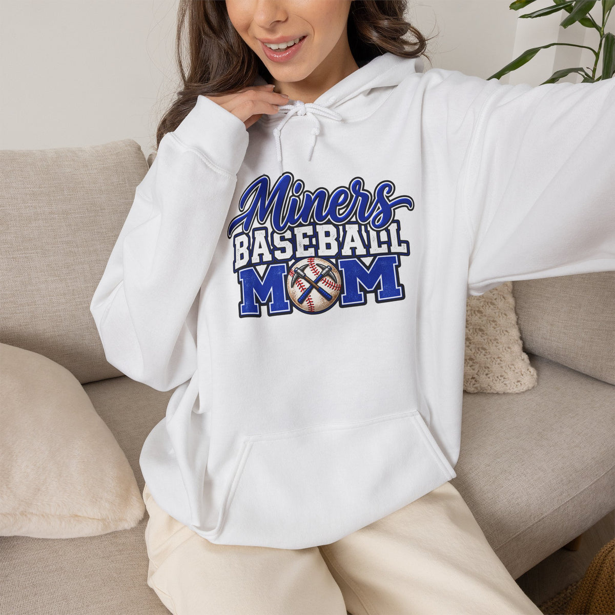Miners Baseball Mom Hoodie – Supportive Team Spirit Pullover