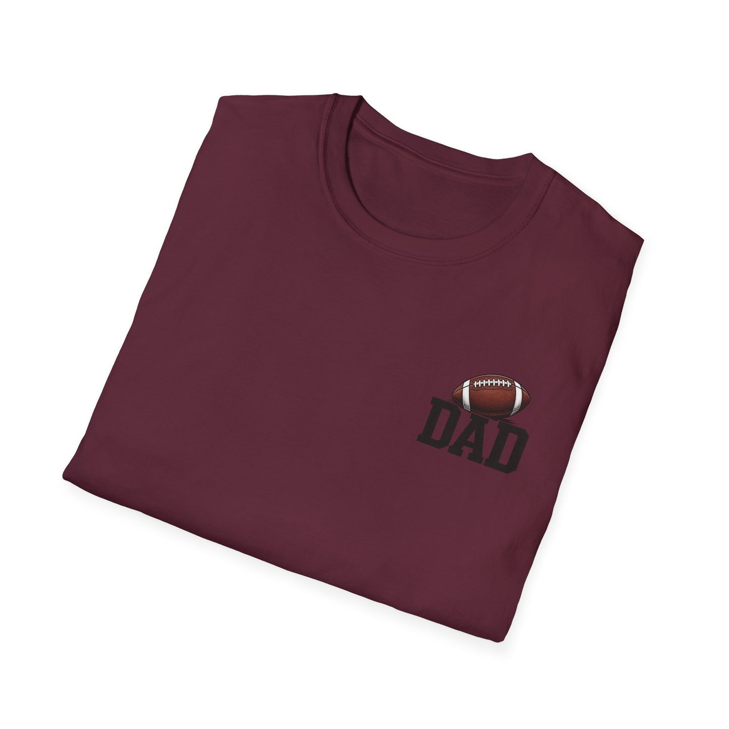 Football Dad T‑Shirt — 'DAD' with Football Chest Print