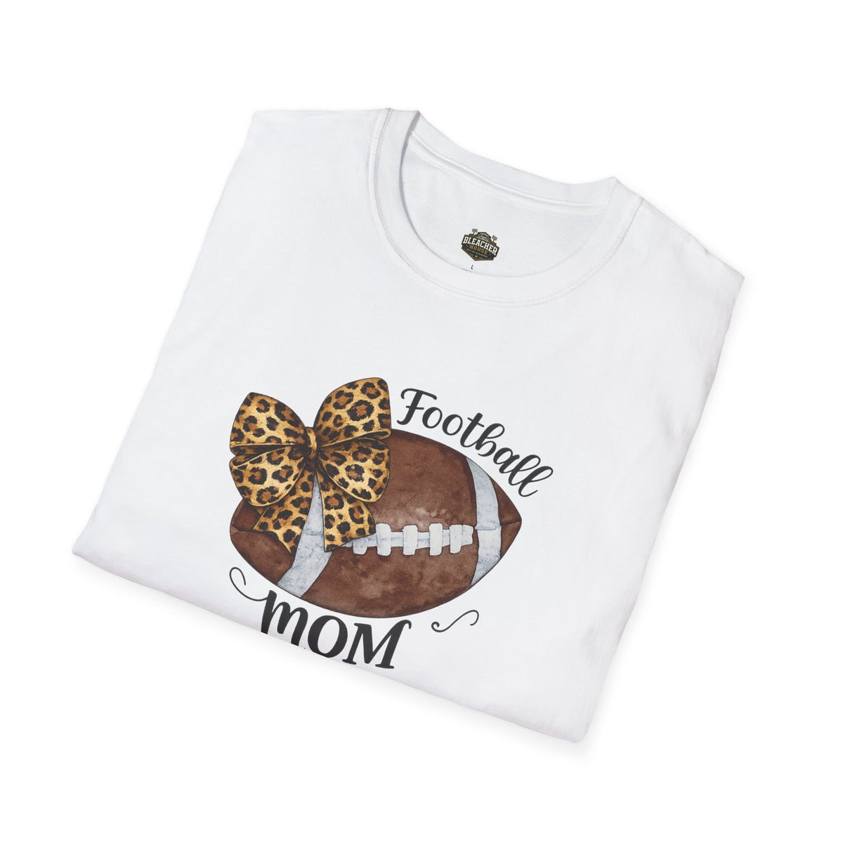 Football Mom T-Shirt — Leopard Bow Game Day Tee