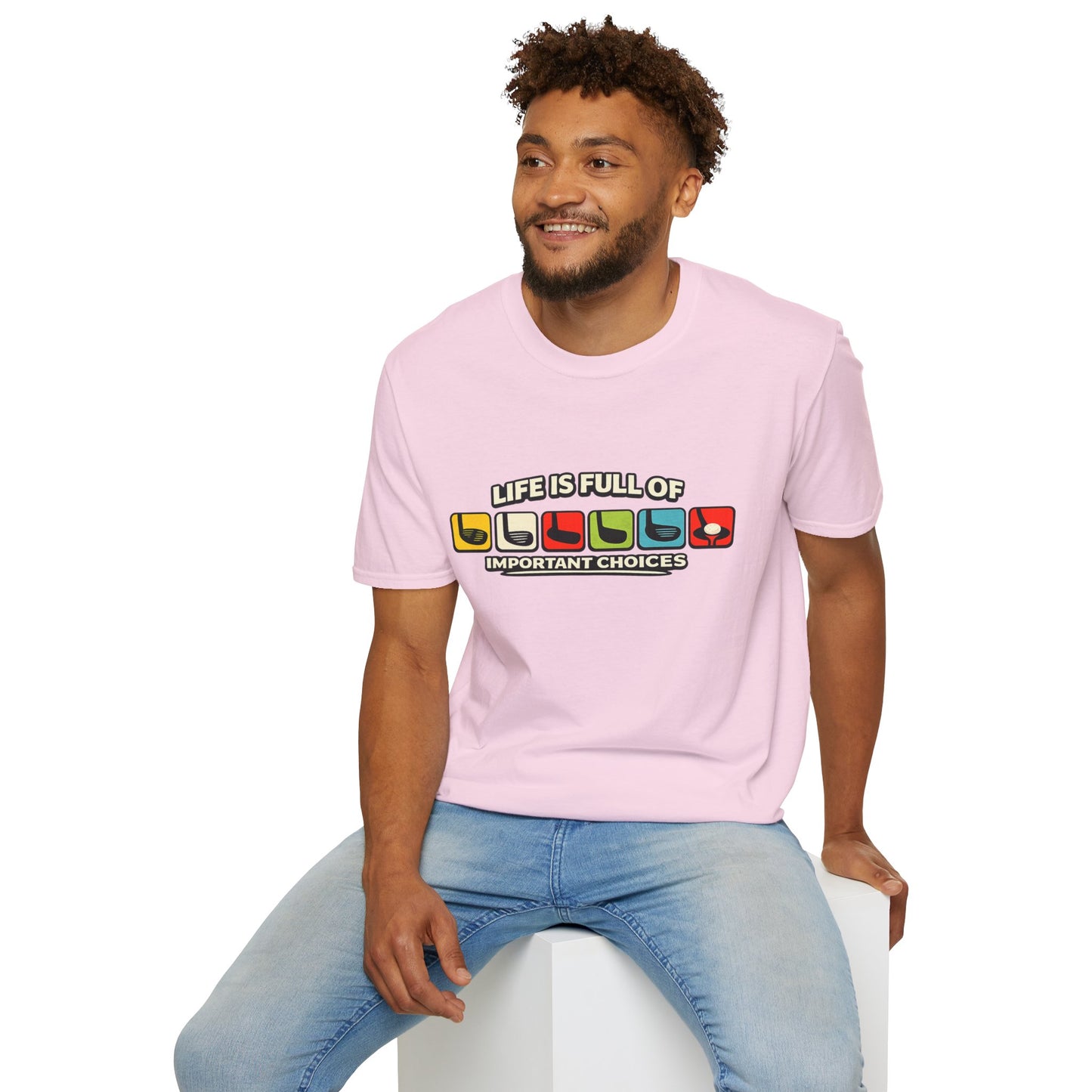 T‑Shirt — "Life Is Full Of Important Choices" Retro Game Controller Graphic