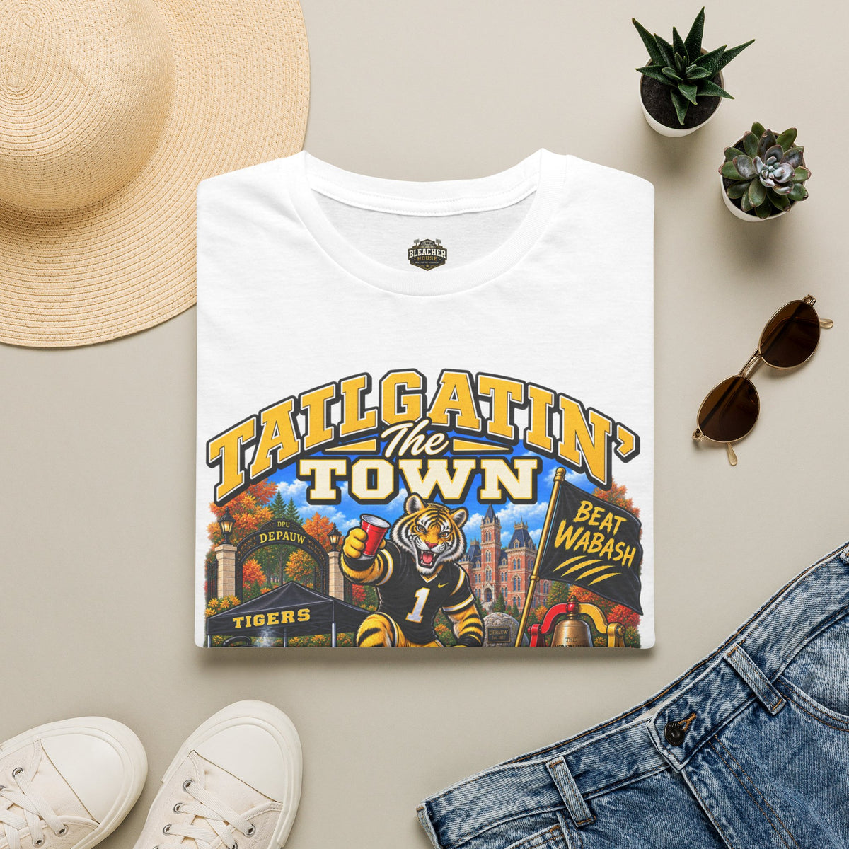 Tailgatin' the Town - DEPAUW EDITION - College Game Day Tailgate Tee