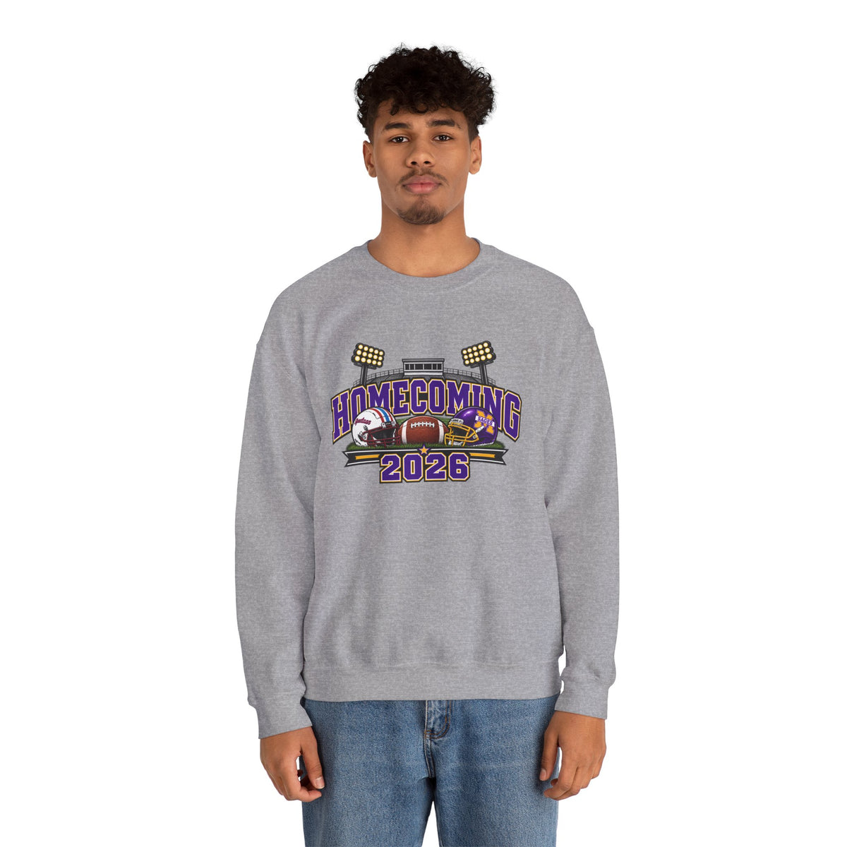 Homecoming 2026 Crewneck Sweatshirt — Football Stadium Design