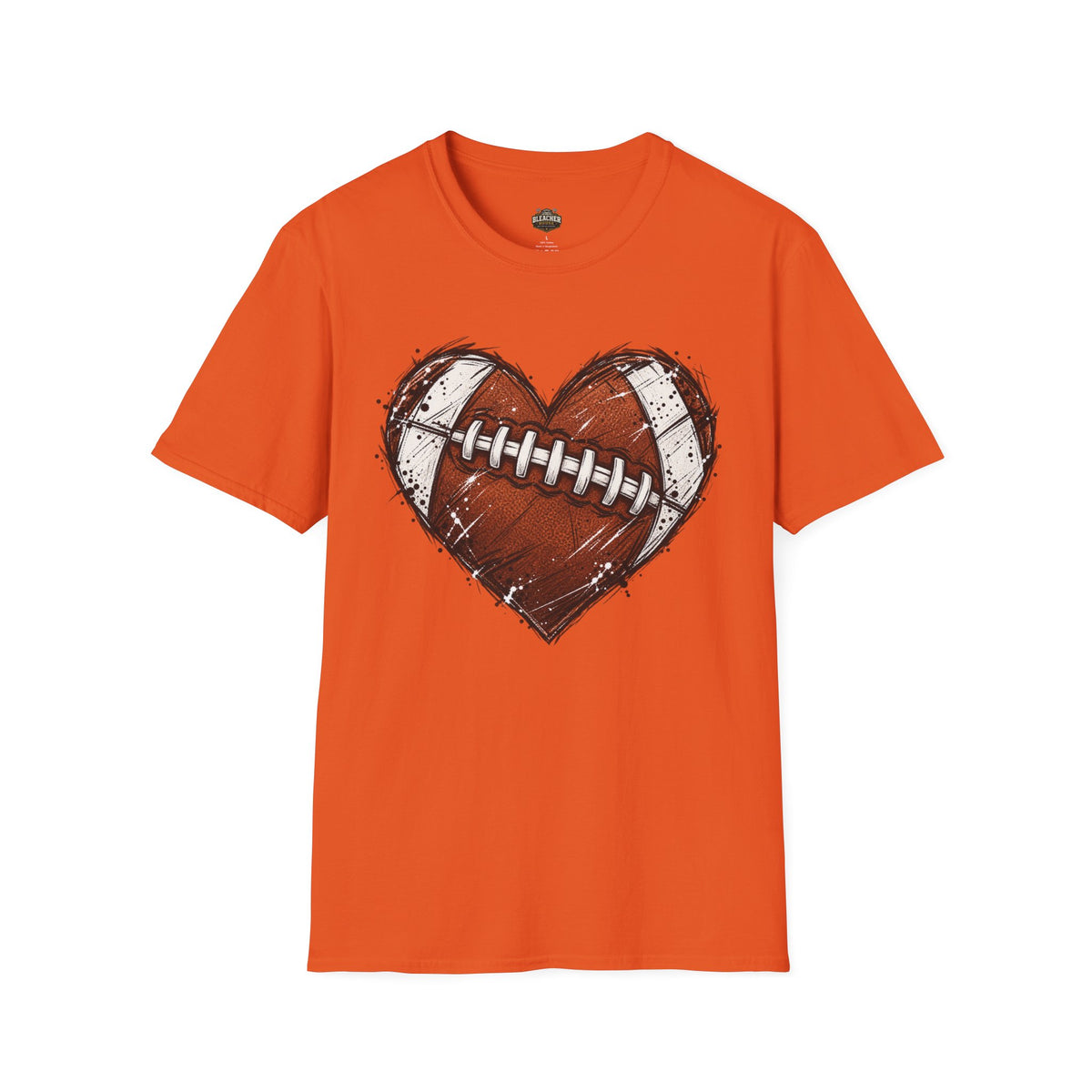 Football Heart Graphic T-Shirt — Vintage Grunge Sports Tee