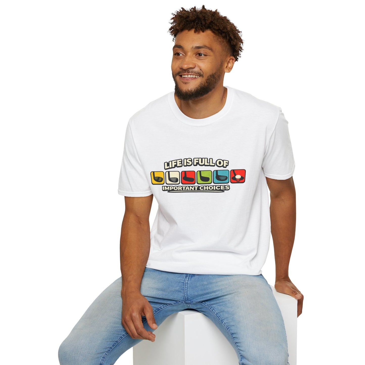 T‑Shirt — "Life Is Full Of Important Choices" Retro Game Controller Graphic