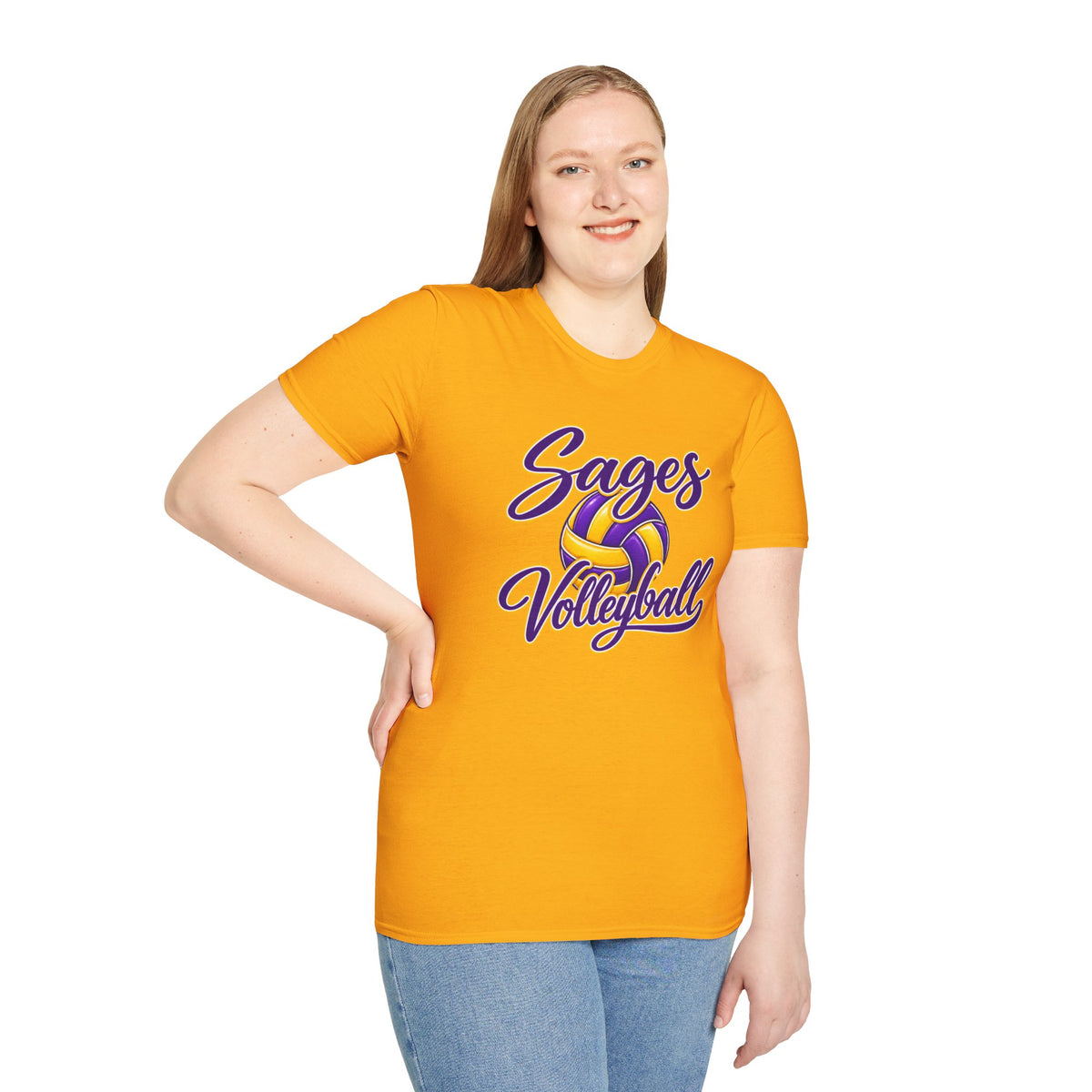 Sages Volleyball T-Shirt — Purple & Gold Team Tee