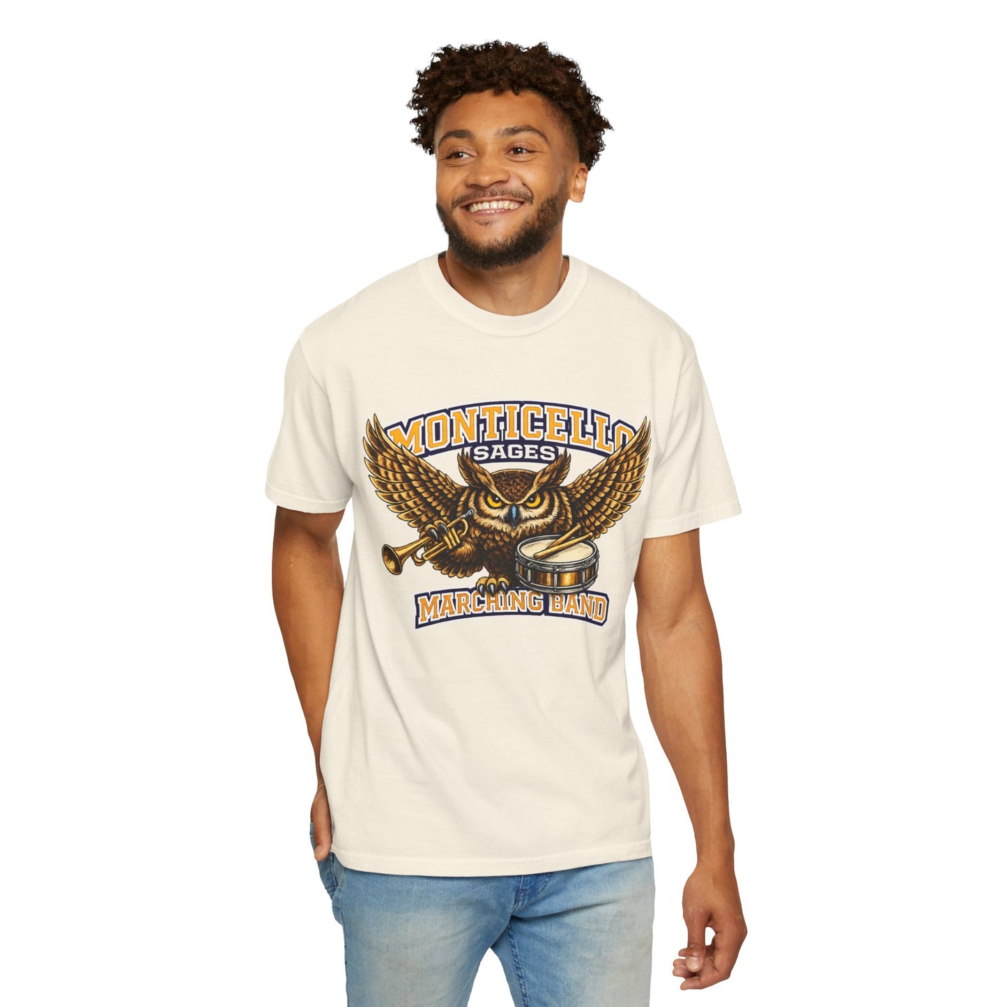 Monticello Sages Marching Band - Vintage Owl & Wings T-Shirt