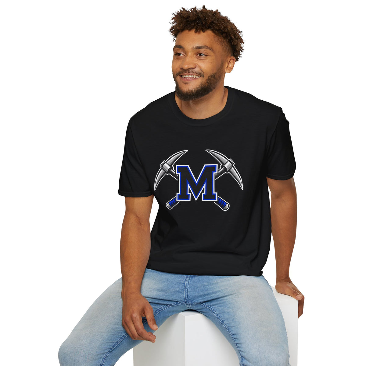 Miner M Logo T-Shirt — Crossed Pickaxes Unisex Softstyle Tee