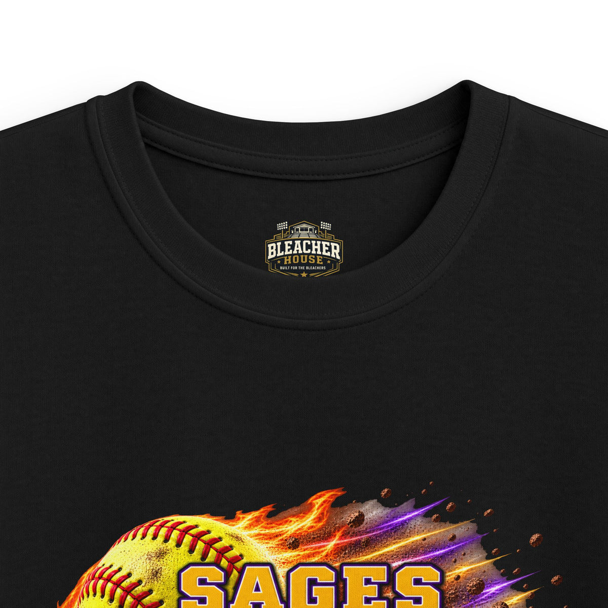 YOUTH Sages Flaming Softball T-shirt