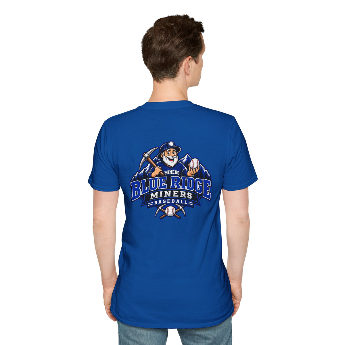 Miners Graphic T-Shirt - Miners Logo on Front, Mascot Design on Back