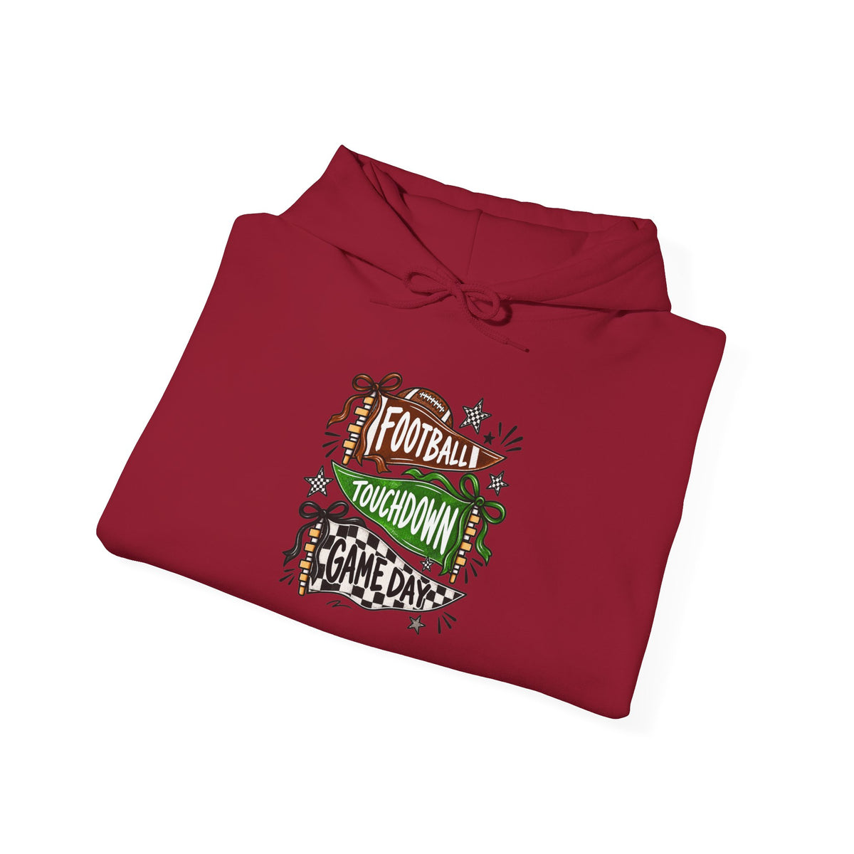 Football Touchdown Game Day Hoodie - Retro Grunge Sports Sweatshirt