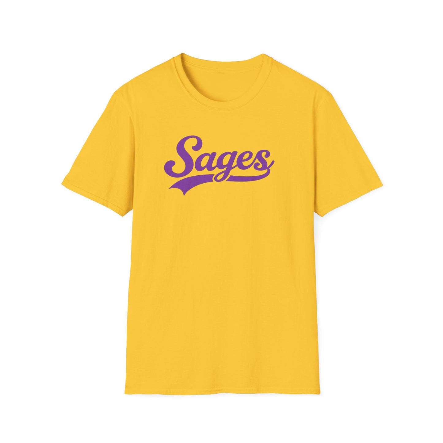 Sages Script T‑Shirt — Vintage Purple Team Logo Tee