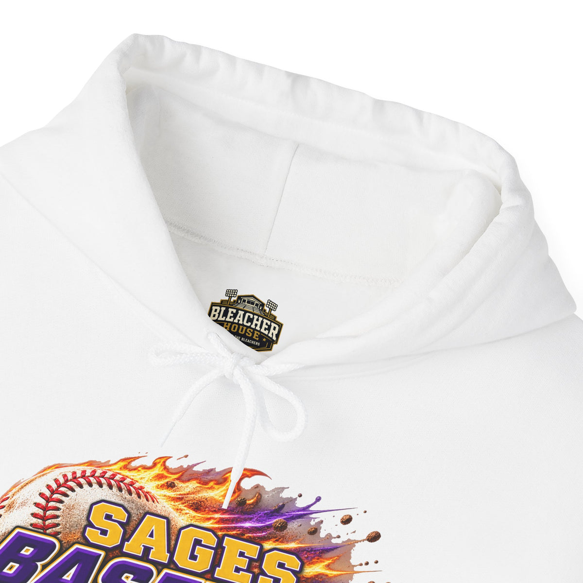 Sages Flaming Baseball Hoodie - Team Sweatshirt
