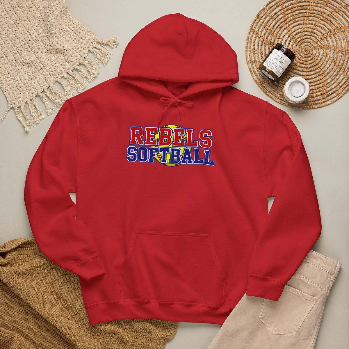 Rebels Softball Hoodie - Team Spirit Softball Pullover