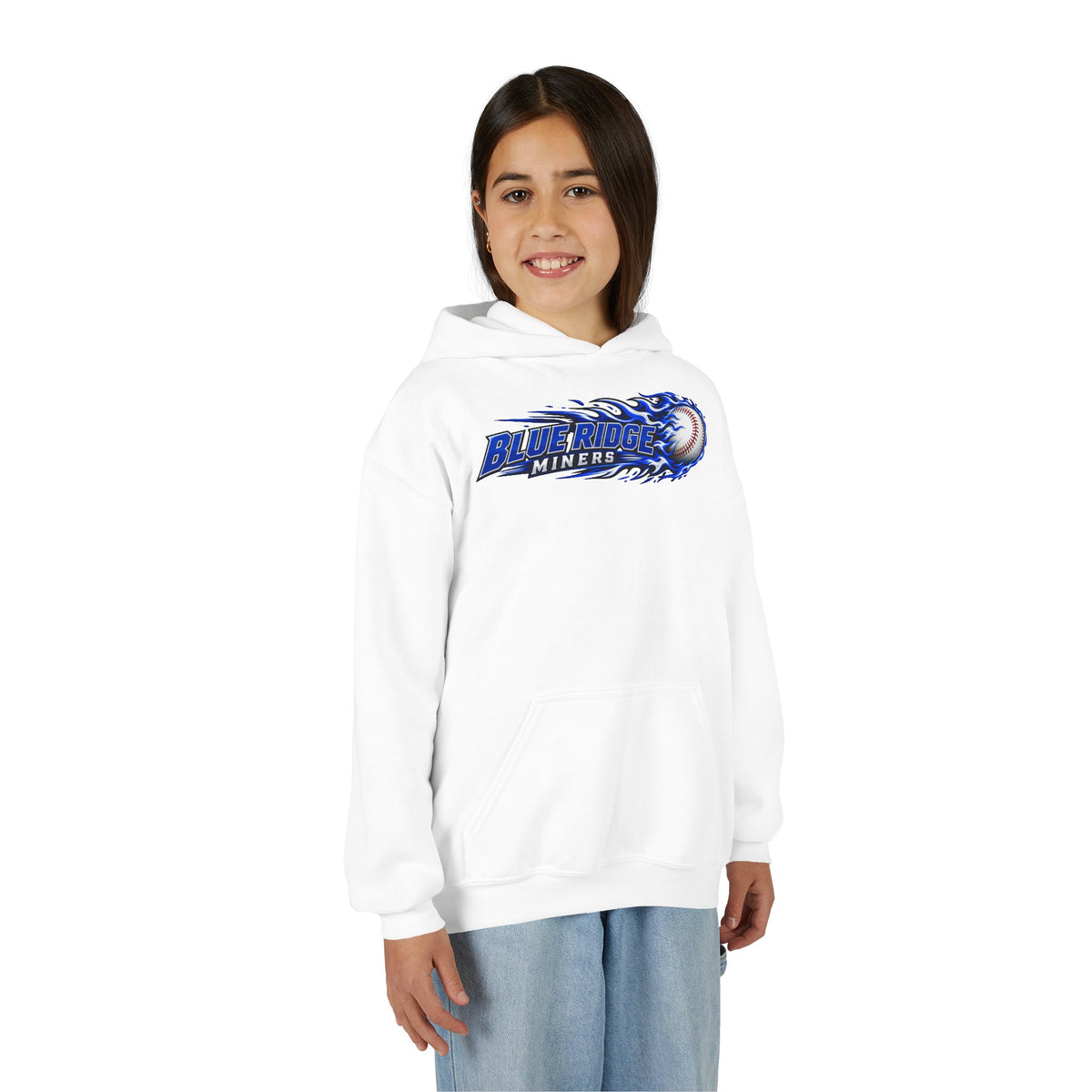 YOUTH Blue Ridge Miners Flaming Baseball Hoodie – Flaming Ball Hoodie