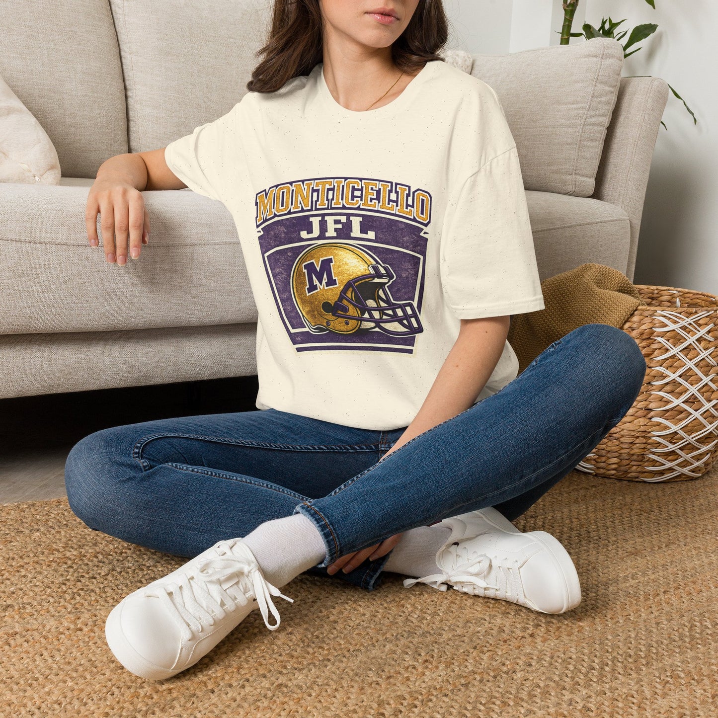 Monticello JFL Football T‑Shirt — Vintage Helmet Tee