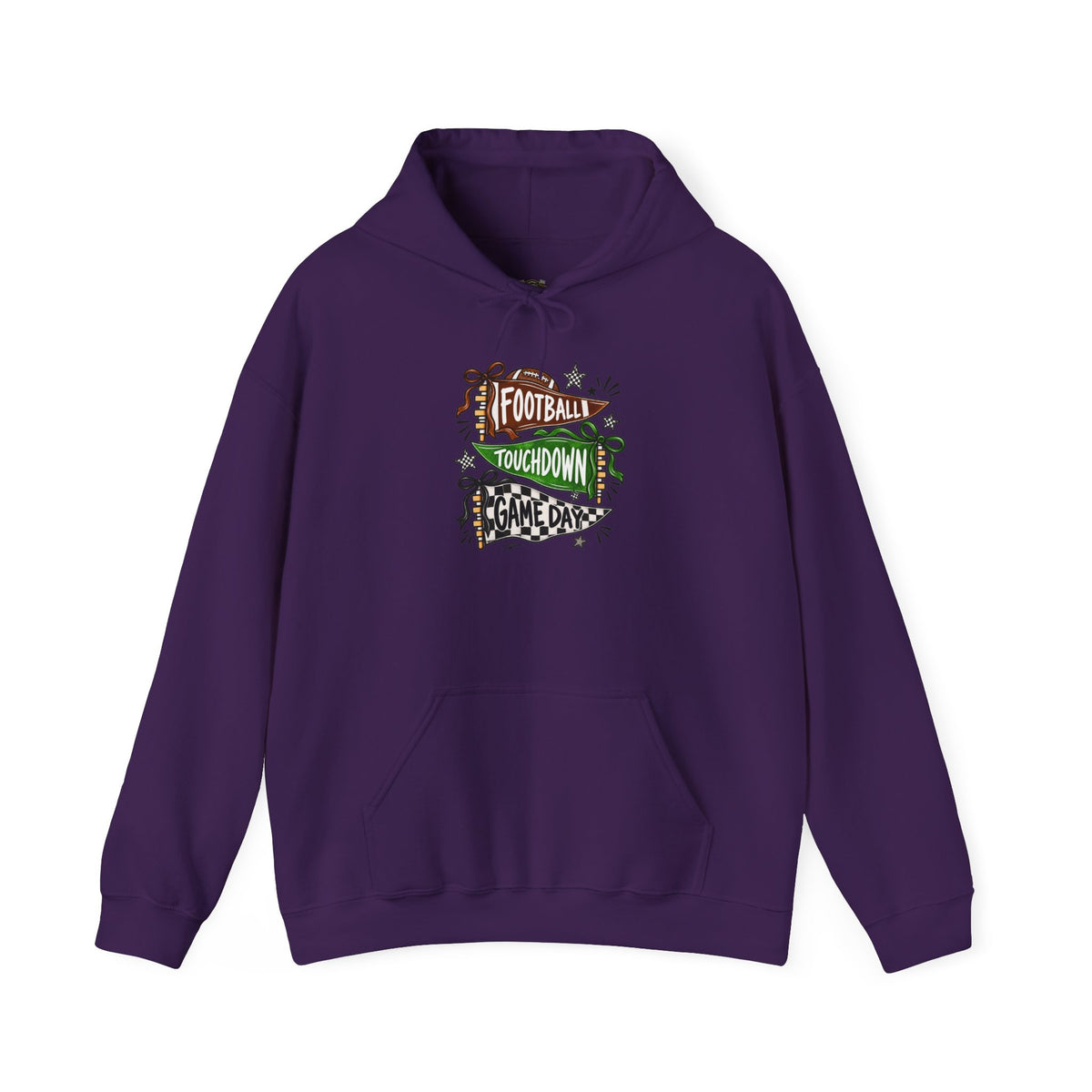 Football Touchdown Game Day Hoodie - Retro Grunge Sports Sweatshirt