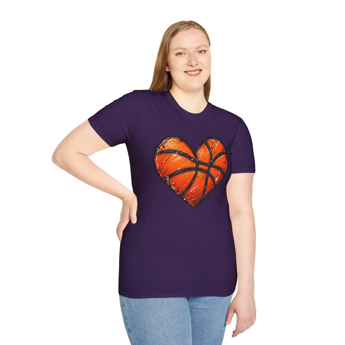 Basketball Heart T-Shirt — Athletic Love Tee for Players & Fans