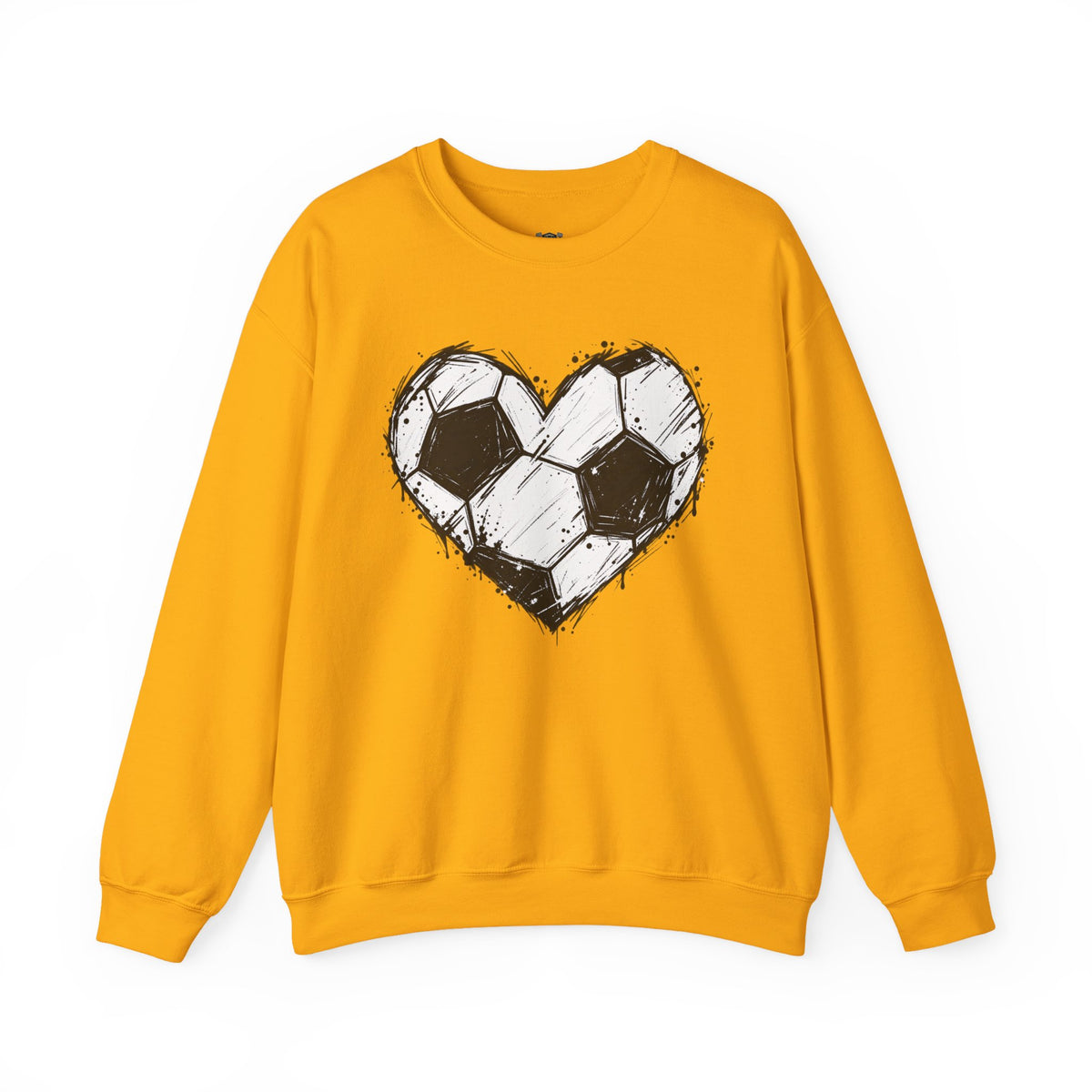 Soccer Heart Crewneck Sweatshirt — Grunge Soccer Ball Graphic