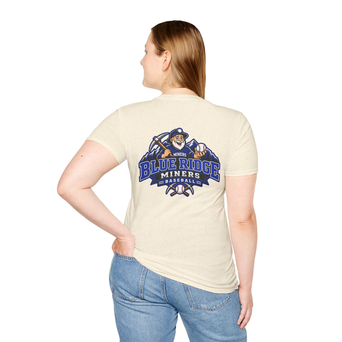 Miners Graphic T-Shirt - Miners Logo on Front, Mascot Design on Back