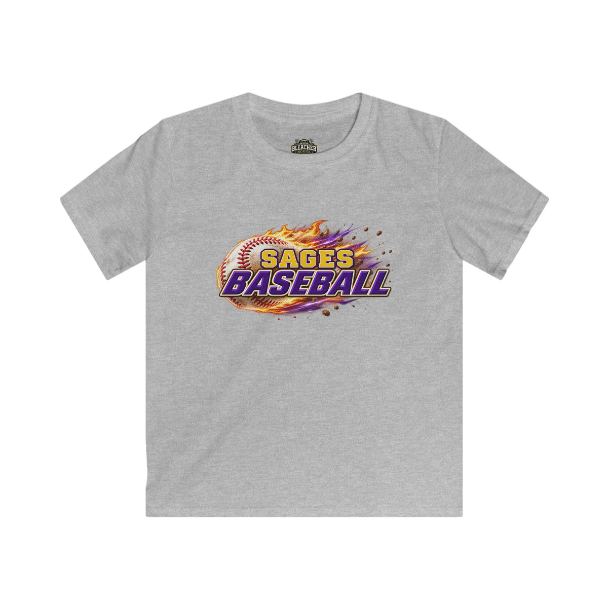 YOUTH Sages Flaming Baseball Team Tee – Youth Baseball Shirt