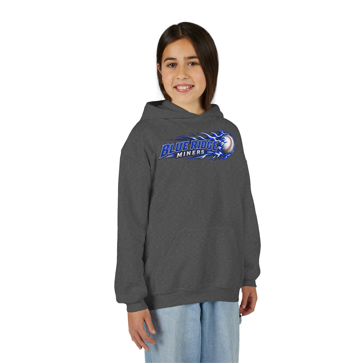 YOUTH Blue Ridge Miners Flaming Baseball Hoodie – Flaming Ball Hoodie