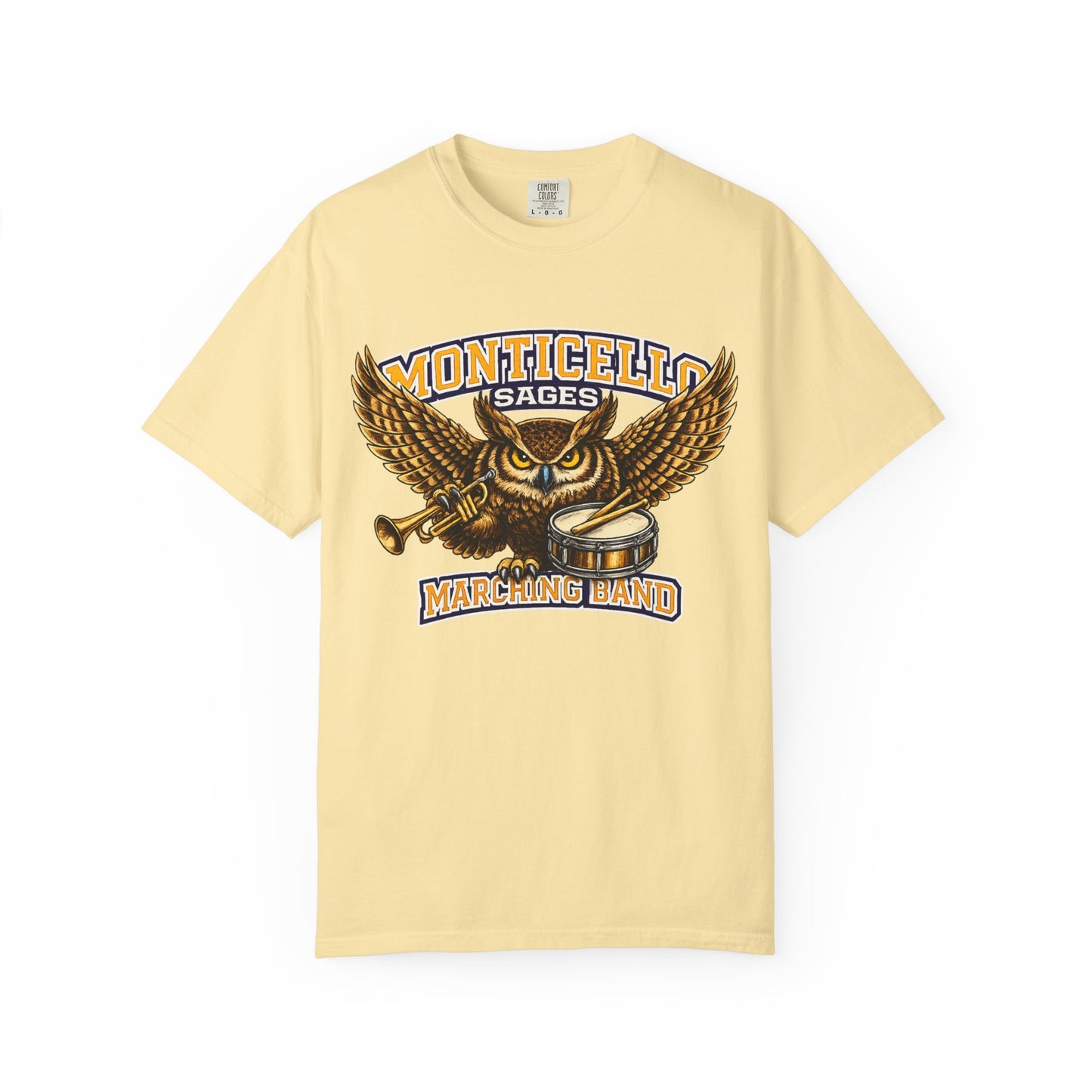 Monticello Sages Marching Band - Vintage Owl & Wings T-Shirt