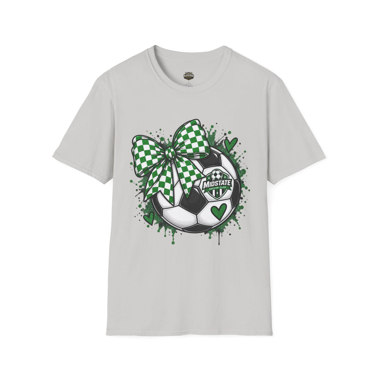 Midstate Soccer Bow T-Shirt — Green Check Midstate Soccer Design