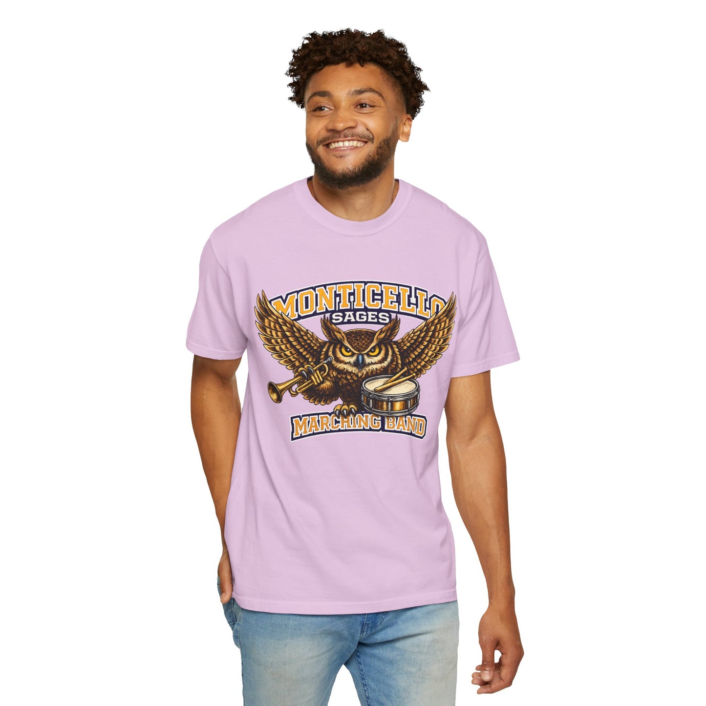 Monticello Sages Marching Band - Vintage Owl & Wings T-Shirt