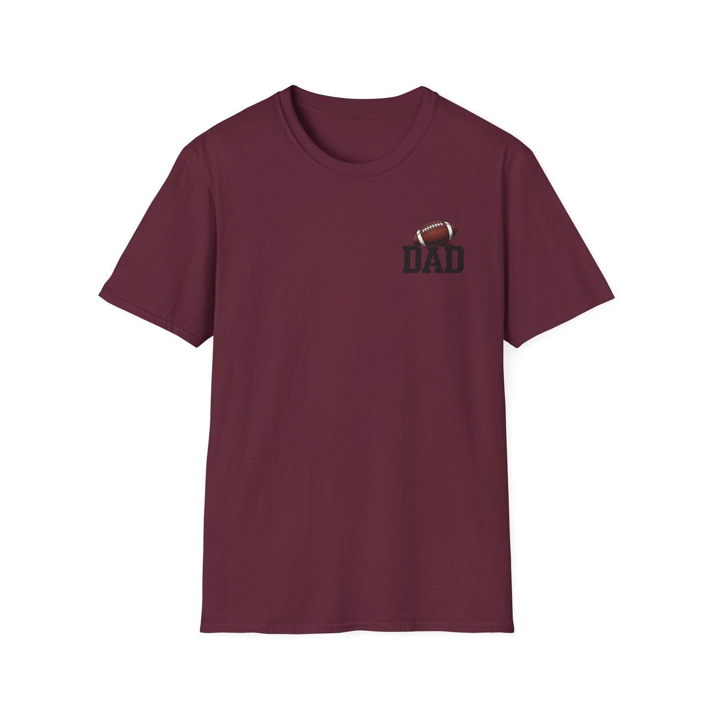 Football Dad T‑Shirt — 'DAD' with Football Chest Print
