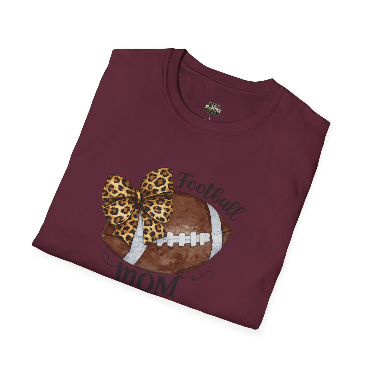 Football Mom T-Shirt — Leopard Bow Game Day Tee
