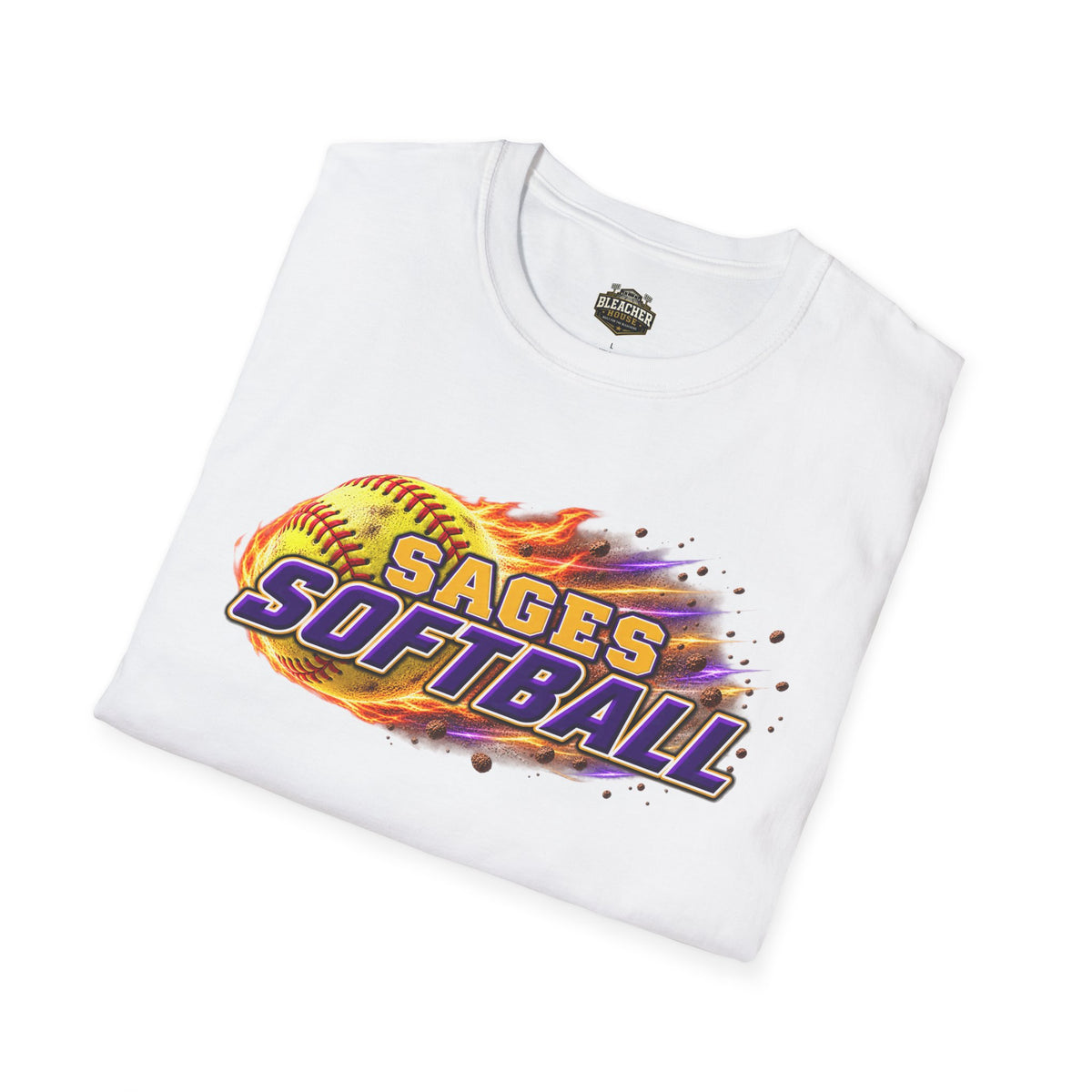Sages Flaming Softball Graphic T‑Shirt