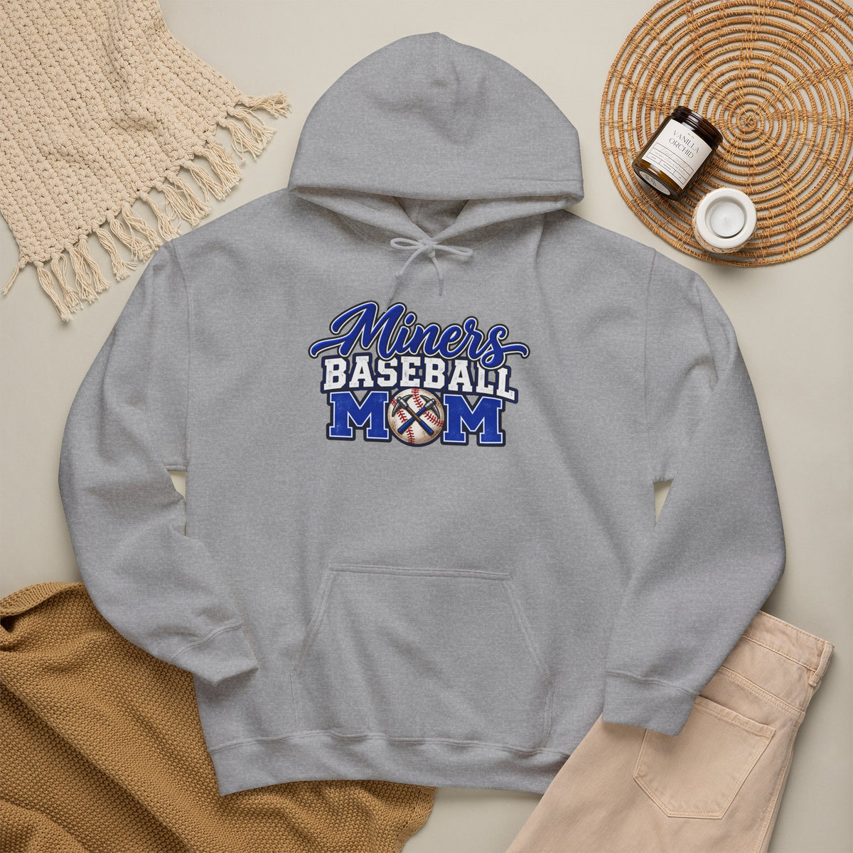 Miners Baseball Mom Hoodie – Supportive Team Spirit Pullover