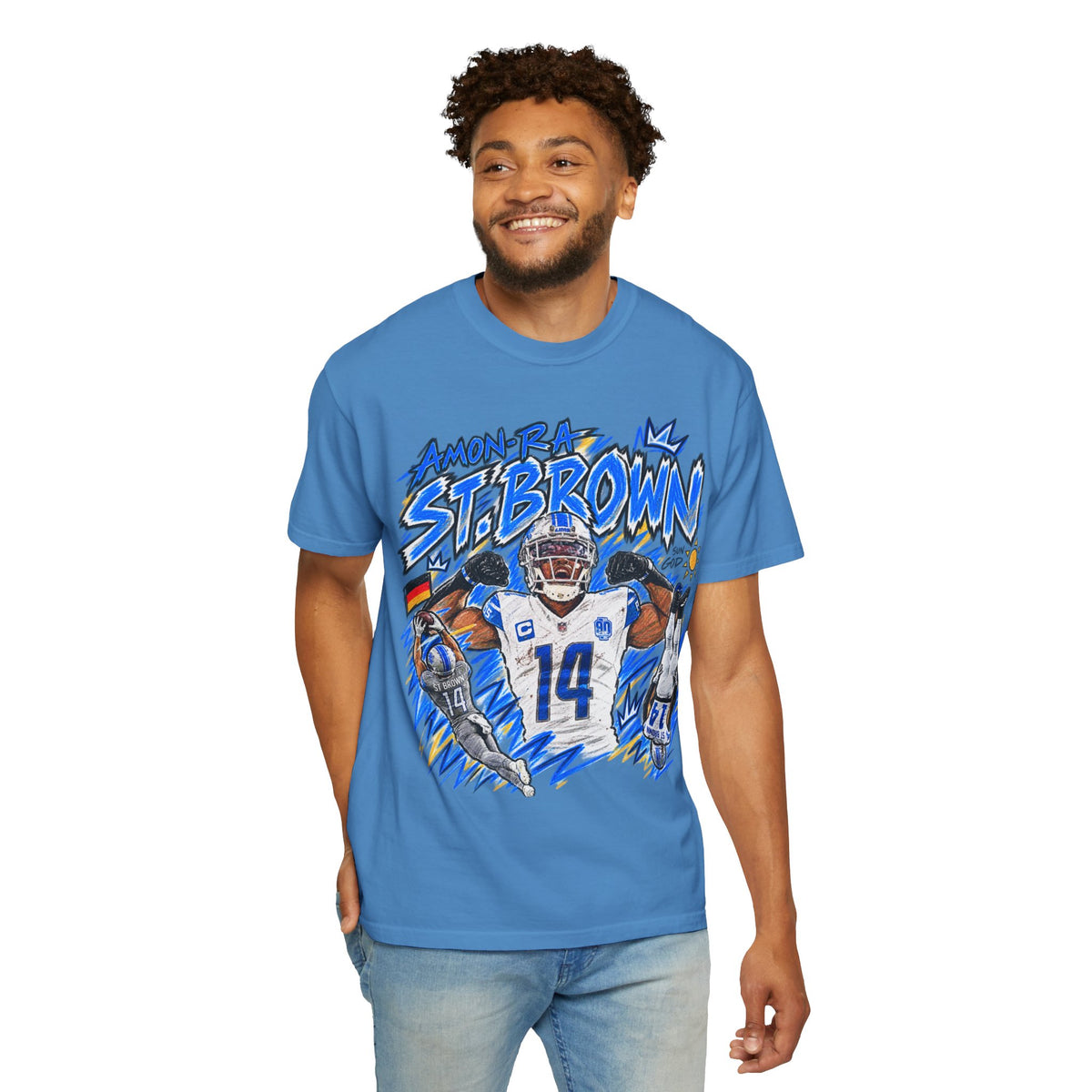 Amon Ra St. Brown Graphic T-Shirt - Sunday Standouts Sketch Series