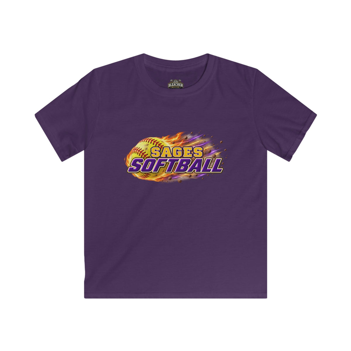 YOUTH Sages Flaming Softball T-shirt