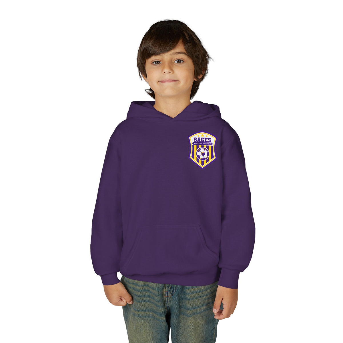 YOUTH Monticello Soccer Club Crest Hoodie - Youth Hooded Sweatshirt
