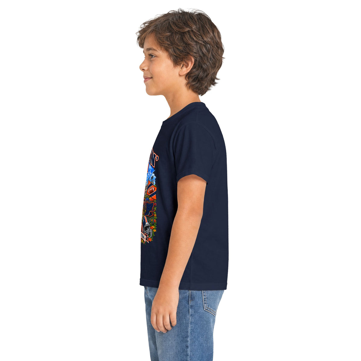 YOUTH Tailgatin' Town - ILLINOIS Edition - Cute Football Tailgate Graphic Tee for Kids