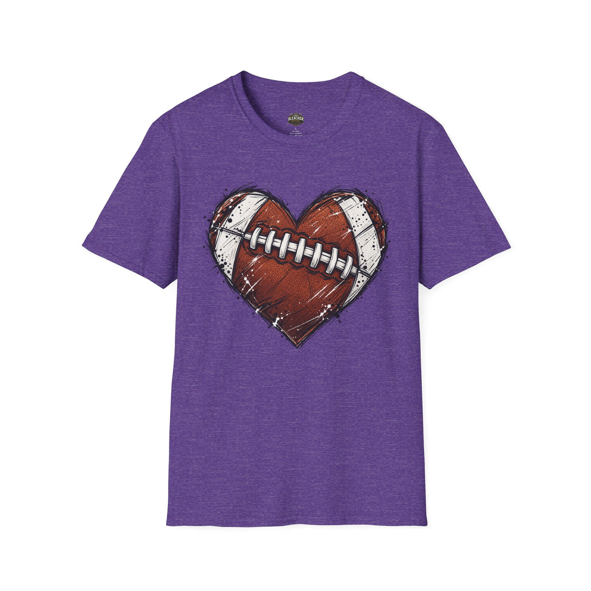 Football Heart Graphic T-Shirt — Vintage Grunge Sports Tee